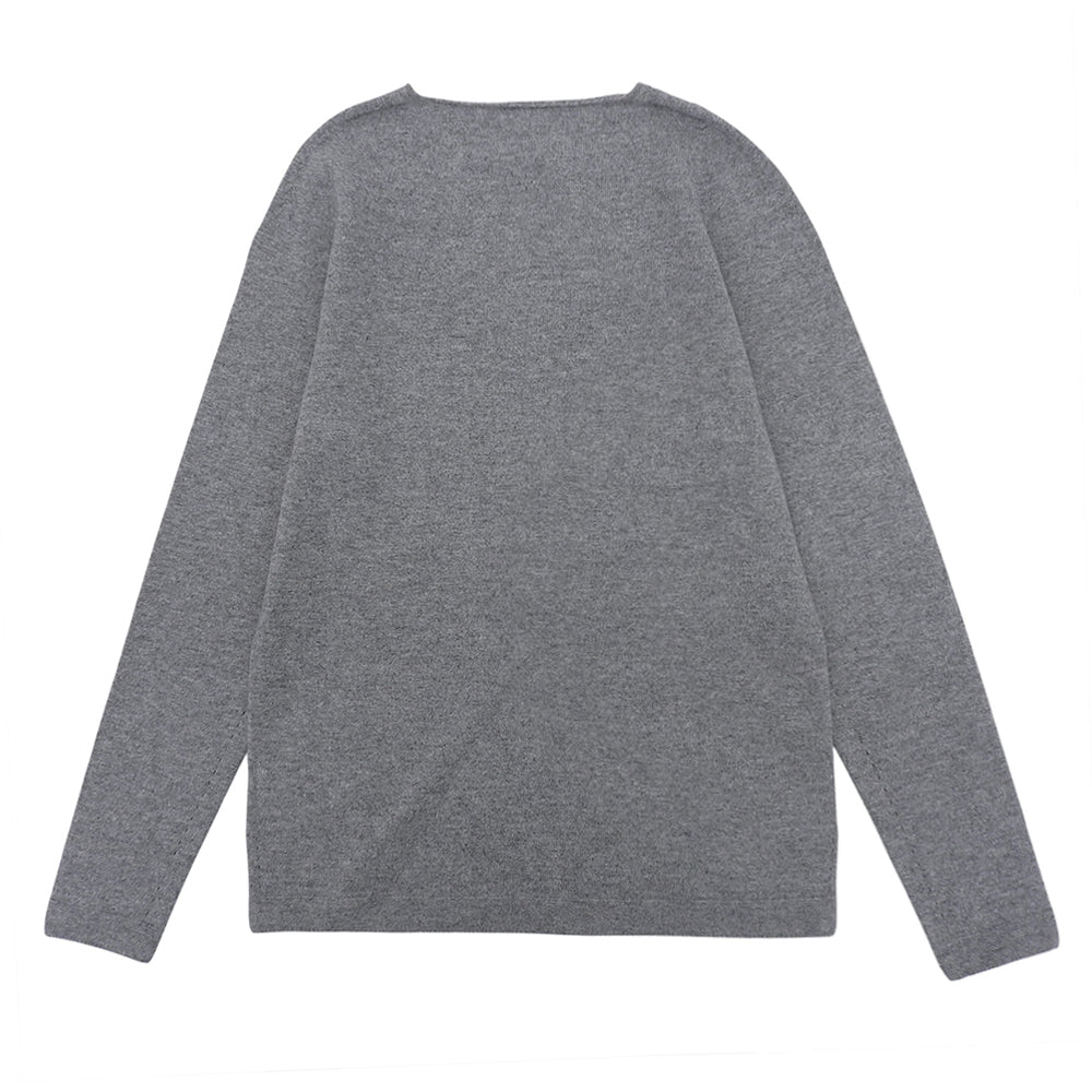 TOYOBOSHI トウヨウボウシ 新品同様 糸衣 KIDO カシミヤ100 Vネックニットトップス レディース グレー 1 10IT-PC0011 トップス