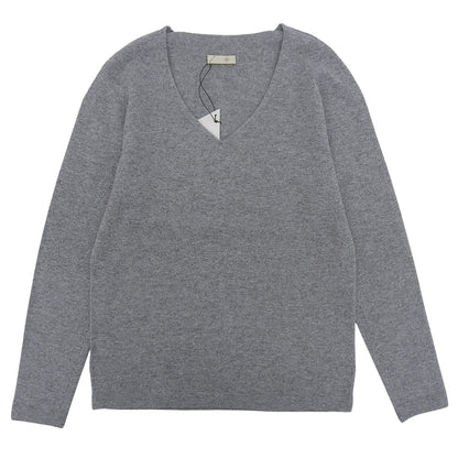 TOYOBOSHI TOYOBOSHI Like New Itoiori KIDO 100% Cashmere V-neck Knit Top Women's Gray 1 10IT-PC0011 Tops