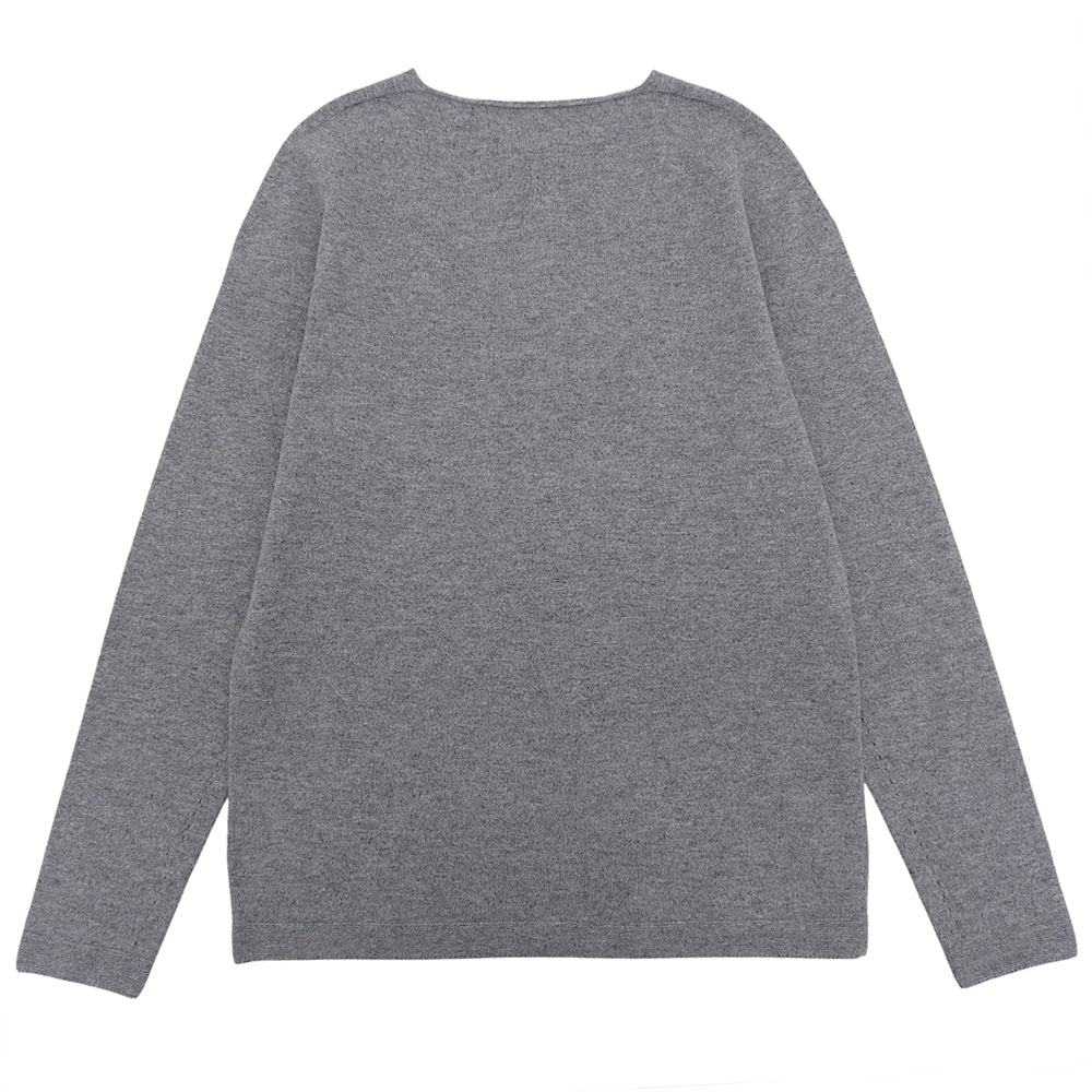 TOYOBOSHI TOYOBOSHI Like New Itoiori KIDO 100% Cashmere V-neck Knit Top Women's Gray 1 10IT-PC0011 Tops