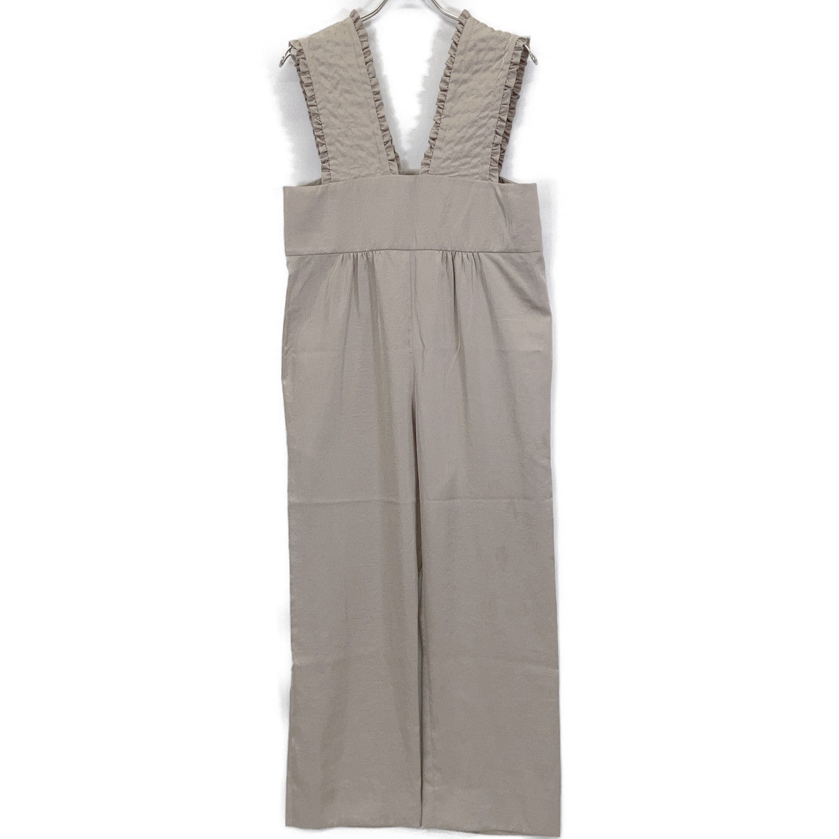 YR2224-121AW Gray Satin Frill Salopette Overalls 36 Women's