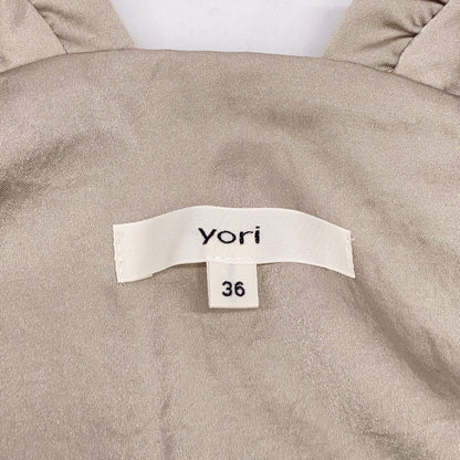 YR2224-121AW Gray Satin Frill Salopette Overalls 36 Women's
