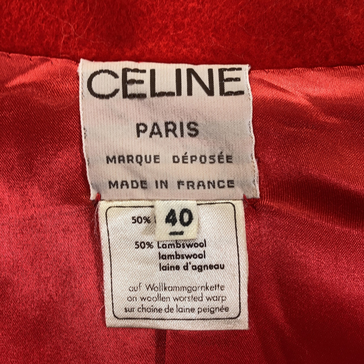 CELINE Red Cashgora x Wool Double Long Coat
