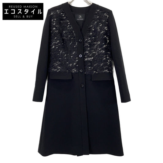 TAE ASHIDA Black TC7704 Shaggy Collarless Coat Coat