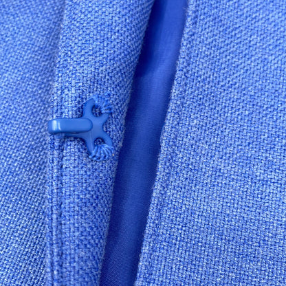 JUN ASHIDA Jun Ashida SJ0105 blue silk-wool collarless jacket jacket