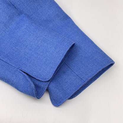SJ0105 BLUE SILK WOOL COLLARLESS JACKET Jacket 7 Women's