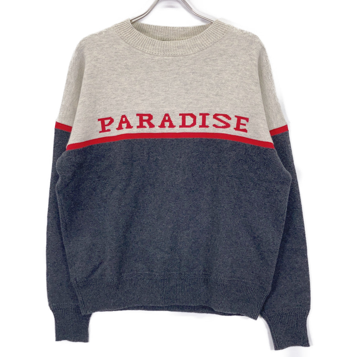 Beige x Gray PARADISE Cotton Wool Sweater Top M Women's