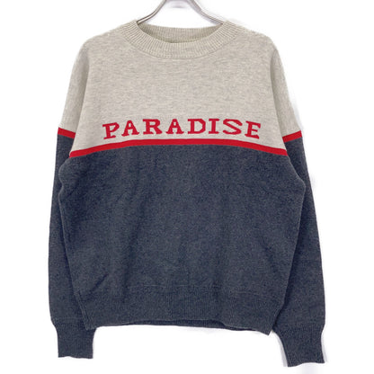 Beige x Gray PARADISE Cotton Wool Sweater Top M Women's