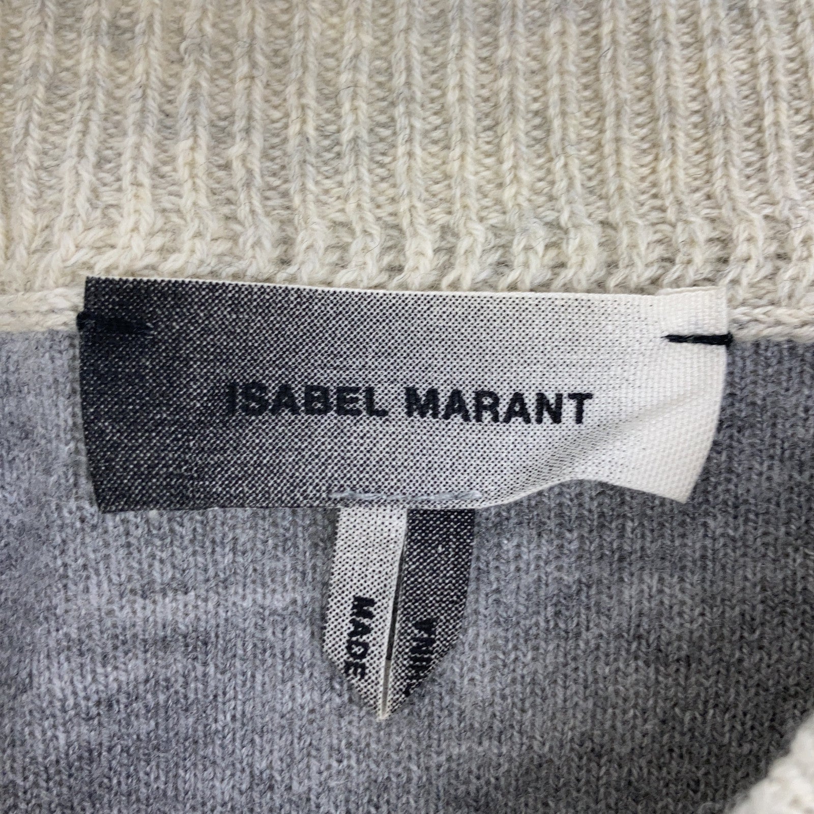 Beige x Gray PARADISE Cotton Wool Sweater Top M Women's