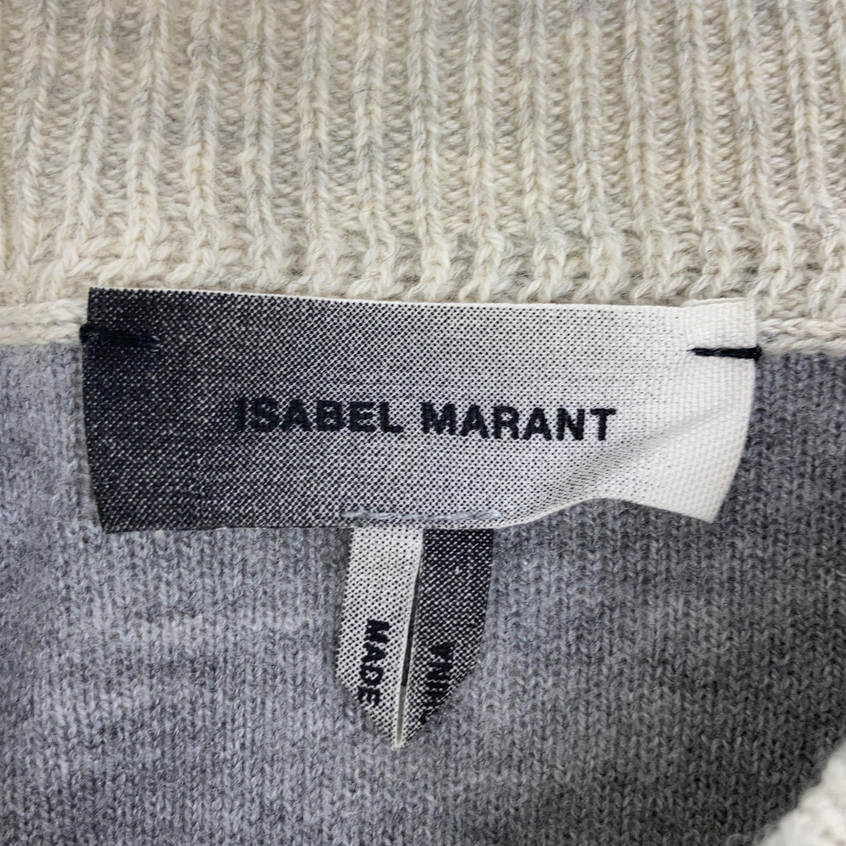 ISABEL MARANT イザベルマラン ベージュ×グレー PARADISE コットンウール セーター トップス