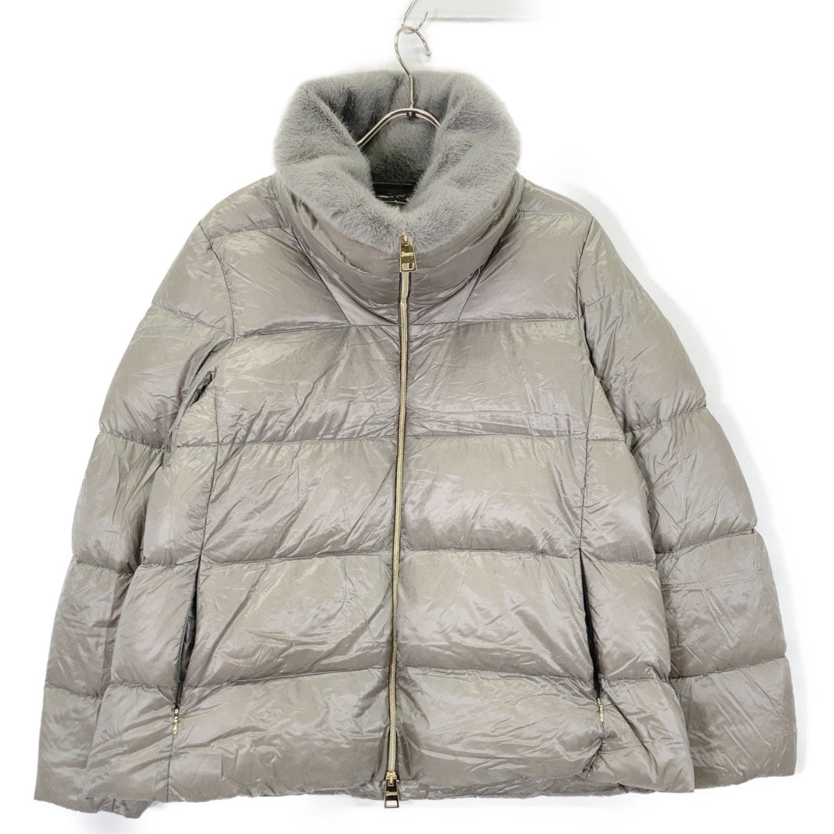 [Excellent Condition/Domestic Authentic] PI001923D Nylon Ultralight Faux Fur Down Jacket 44 Ladies