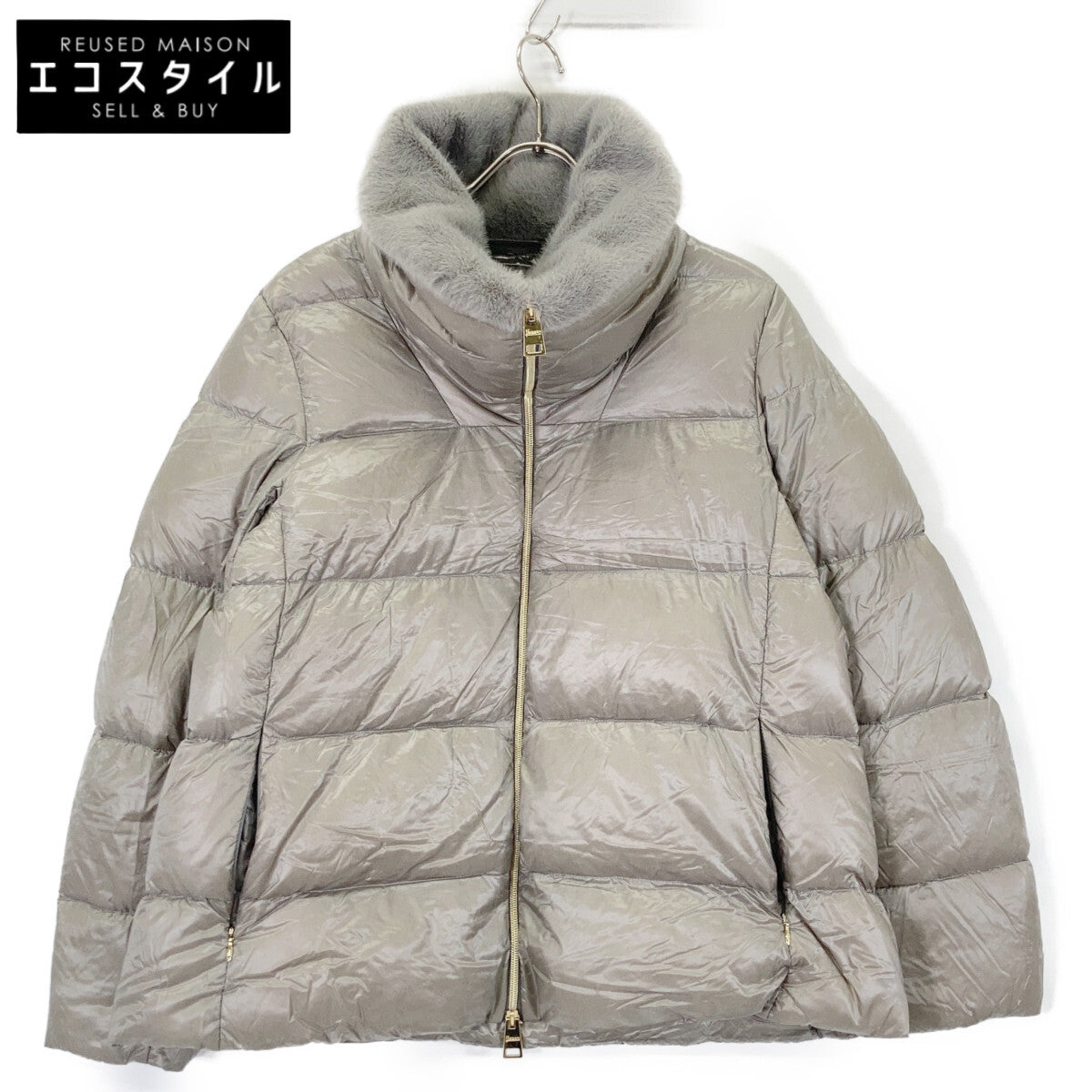 [Excellent Condition/Domestic Authentic] PI001923D Nylon Ultralight Faux Fur Down Jacket 44 Ladies