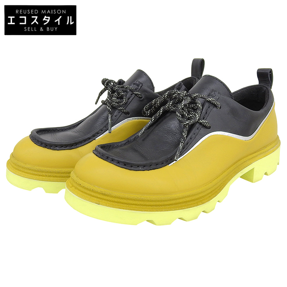 ecco エコー 美品 マスタード Grainer レザーシューズ レディース イエロー系/ブラック 24cm シューズ 24