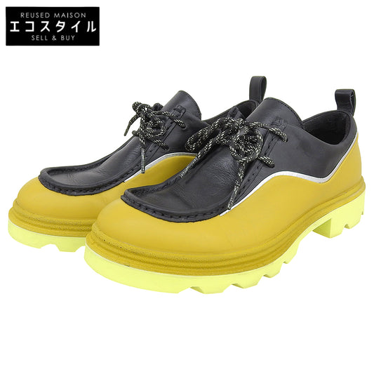 ecco エコー 美品 マスタード Grainer レザーシューズ レディース イエロー系/ブラック 24cm シューズ 24