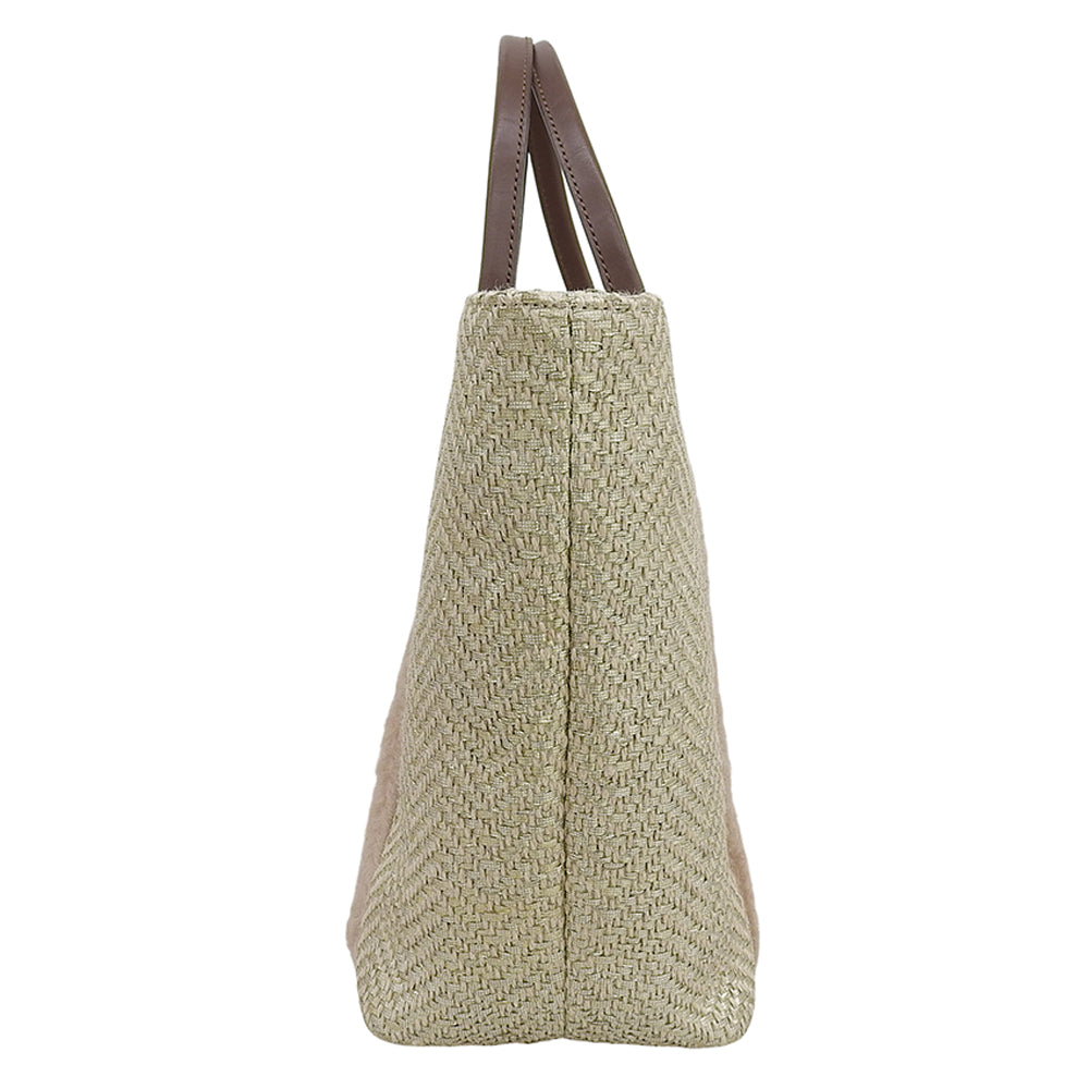 ATAO アタオ 美品 shiki 四季 ジュート レザー ハンドバッグ レディース ゴールド 0318 ハンドバッグ