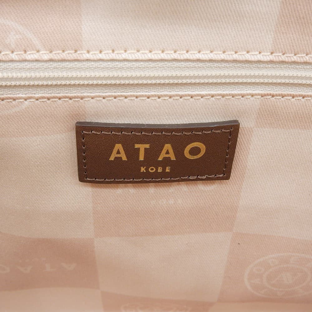 ATAO アタオ 美品 shiki 四季 ジュート レザー ハンドバッグ レディース ゴールド 0318 ハンドバッグ