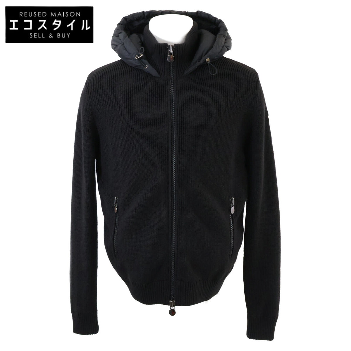 美品 MAGLIONE TRICOT CARDIGAN 针织拼接 羽绒夹克 L 男士