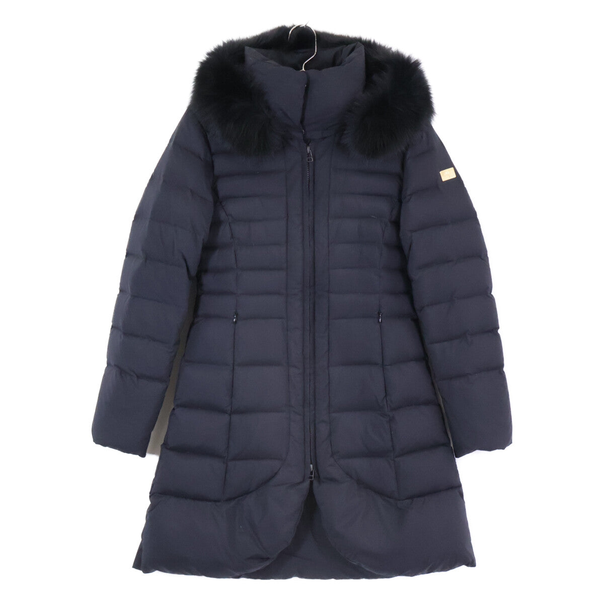 FAV1028 Black Fox Fur Down Coat - Coat 38 Women's