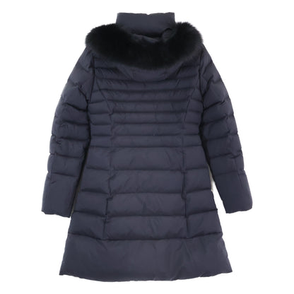 FERVOR FAV1028 Black Fox Fur Down Coat