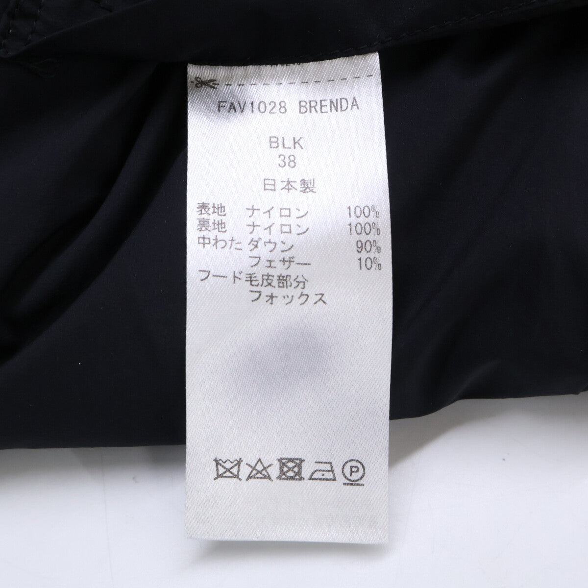 FERVOR FAV1028 Black Fox Fur Down Coat