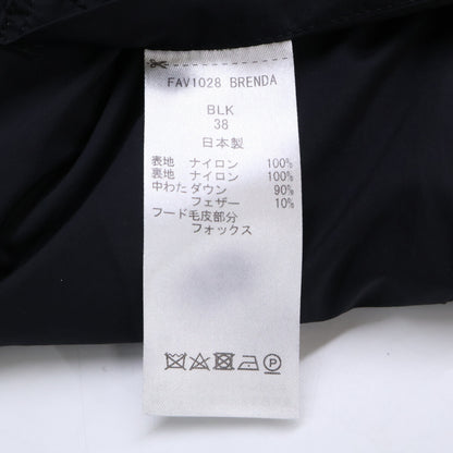 FERVOR FAV1028 Black Fox Fur Down Coat