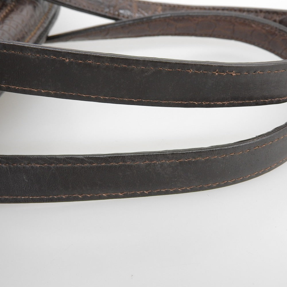 ZAO ザオー 美品 JRA認定 クロコ ハンドバッグ レディース ブラウン ハンドバッグ