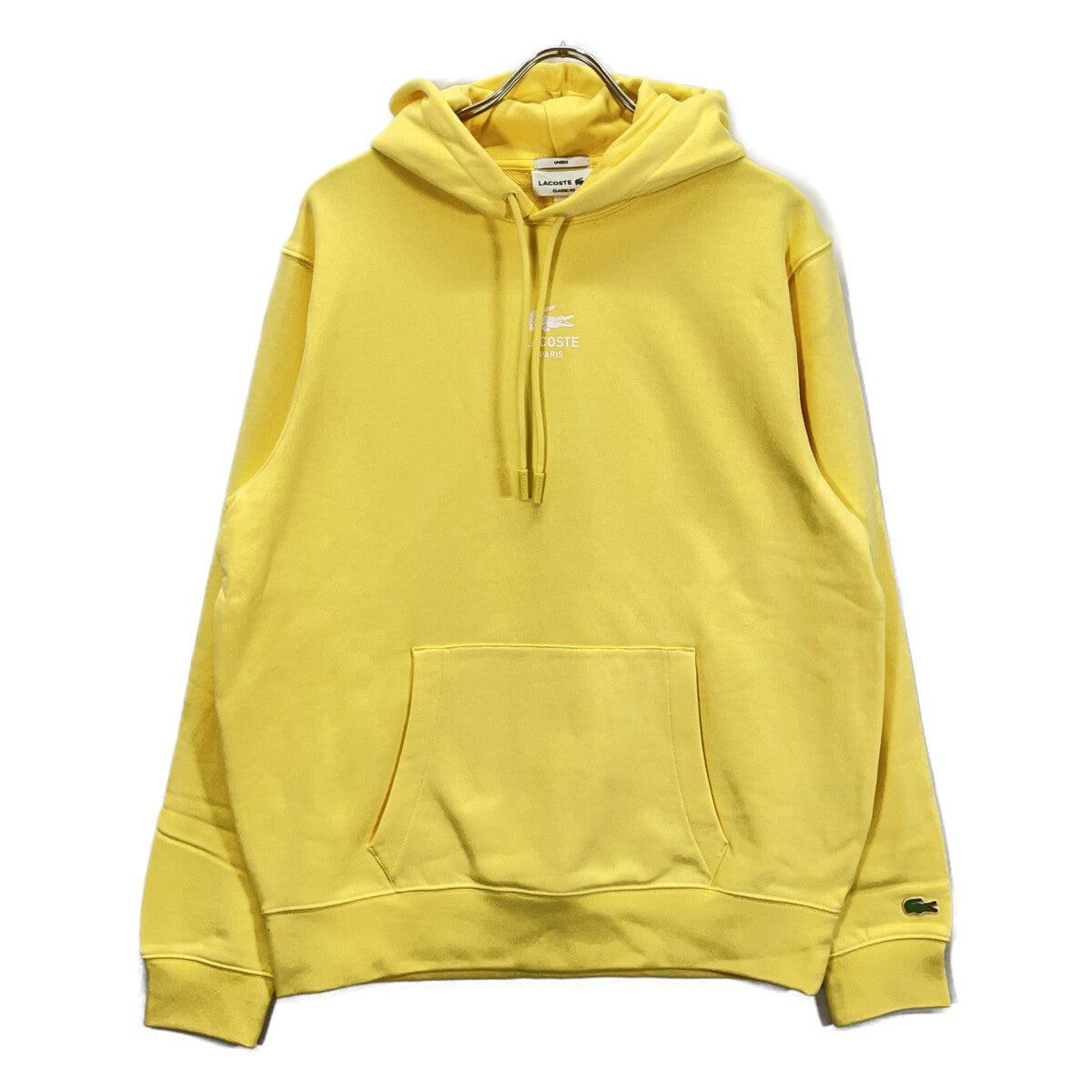 Lacoste ラコステ イエロー SH2740-99 バックプリントスウェットフーディー トップス