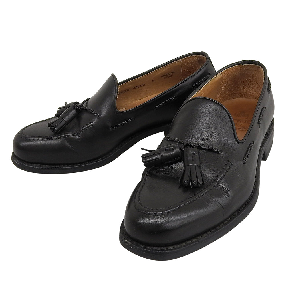 BERWICK バーウィック タッセルローファー シューズ レディース ブラック 5 4340 シューズ 5