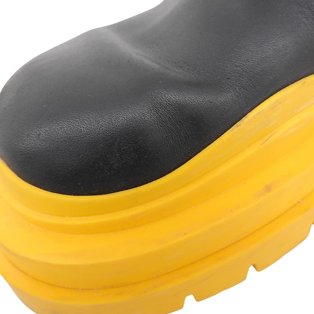 BOTTEGA VENETA ボッテガヴェネタ タイヤ チェルシーブーツ シューズ レディース ブラック×オレンジ 38 シューズ 38