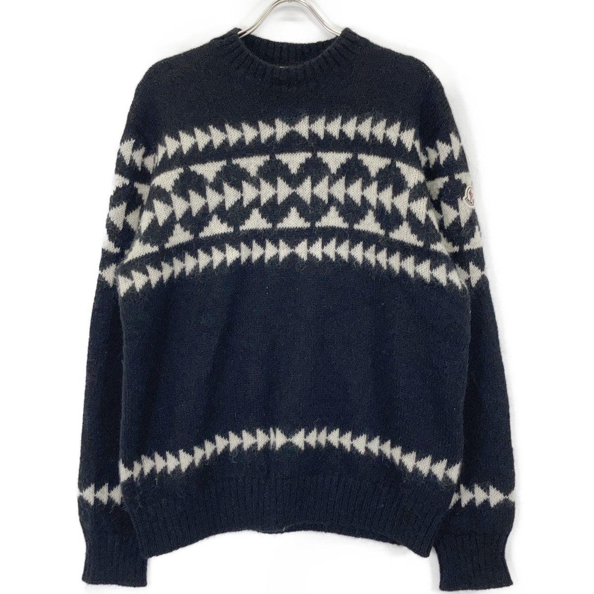 MONCLER H20919C00011 GIROCOLLO TRICOT All-Over-Pattern Mohair-Blend Knit Sweater