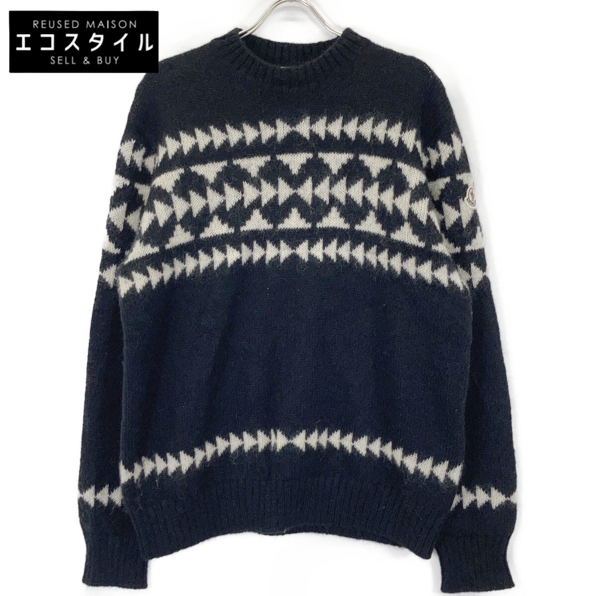 MONCLER モンクレール H20919C00011 GIROCOLLO TRICOT 総柄 モヘア混 ニットセーター/ トップス