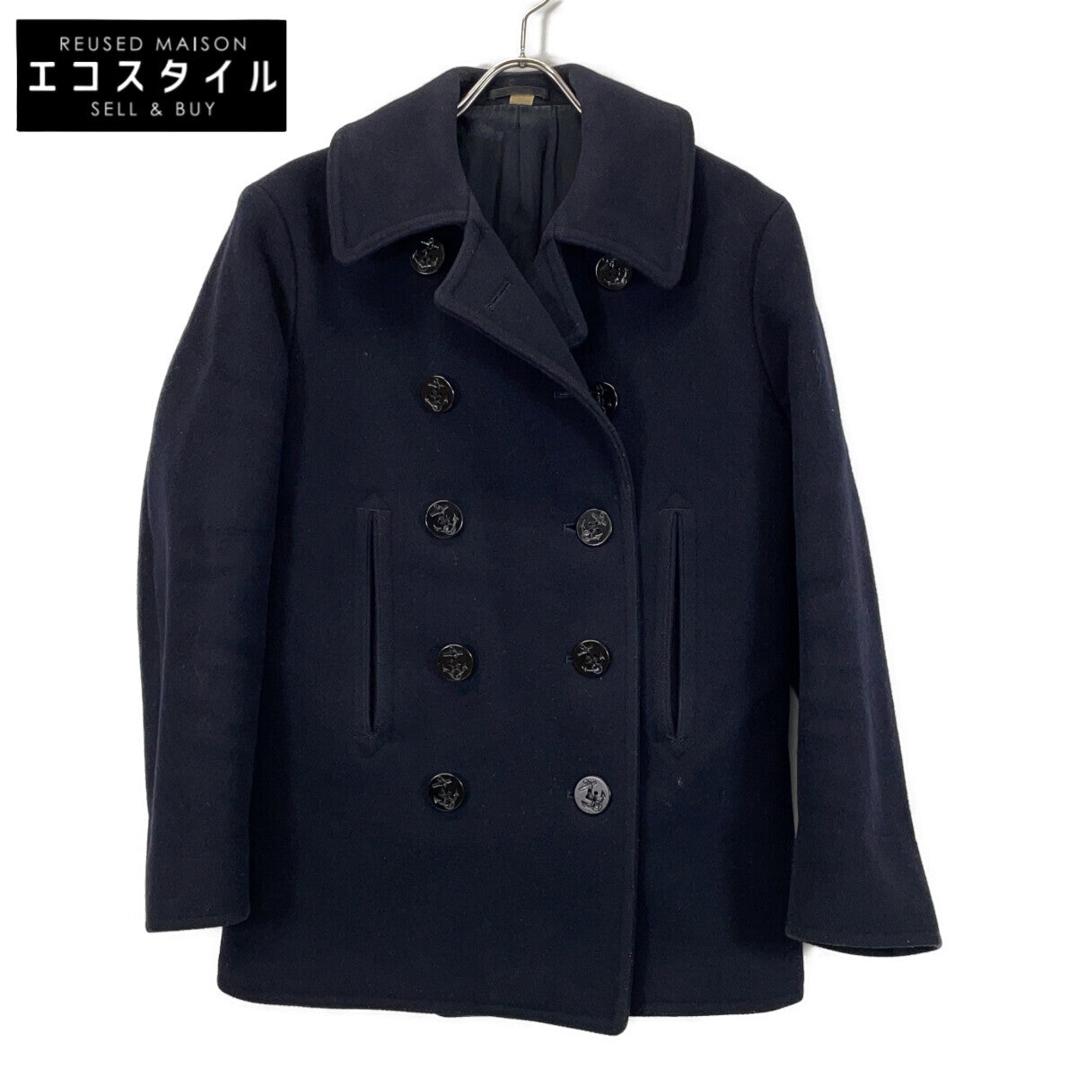 BR11554 Navy NAVAL CLOTHING FACTORY Pea Coat 36 Men's