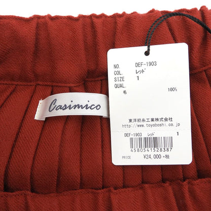 CASIMICO New Wool Pleated Skirt Women's Red Size 1 DEF-1903 Skirt 1