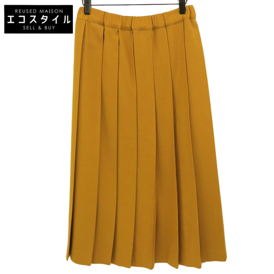 CASIMICO Like New Wool Pleated Skirt Women's Yellow 1 DEF-1802 Skirt 1