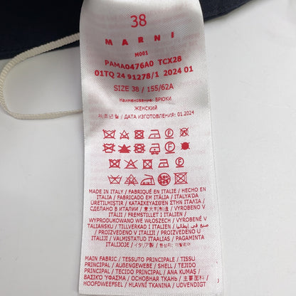 MARNI 马尔尼 24SS PAMA0476A0 黑色 棉质 长裤 下装
