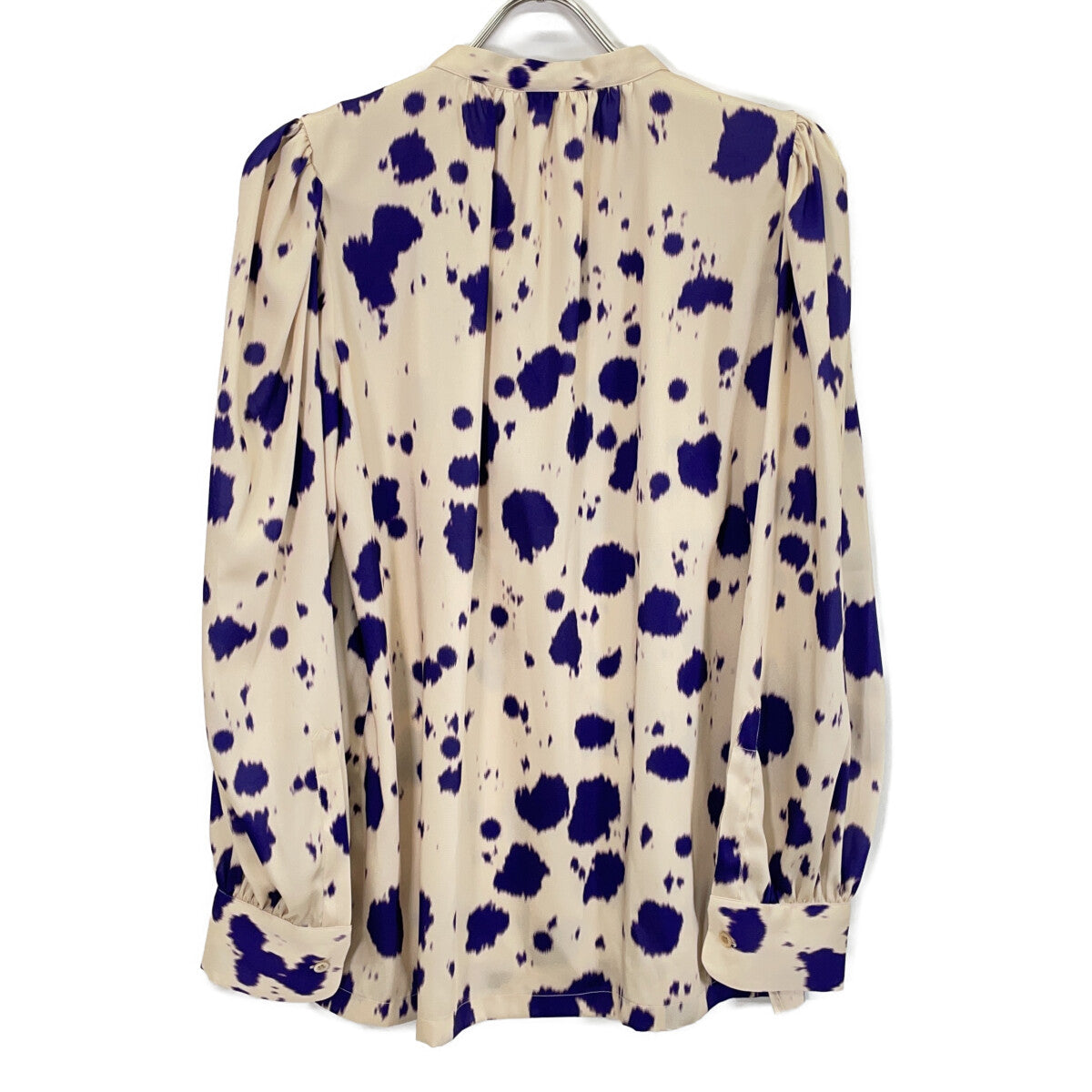 DRIES VAN NOTEN 德赖斯·范诺顿 紫色×米色 22AW 水彩画风格波点 缎面 衬衫 上衣