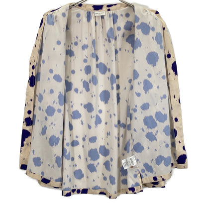 DRIES VAN NOTEN ドリスヴァンノッテン パープル×ベージュ 22AW 水彩画風ドット サテン ブラウス トップス