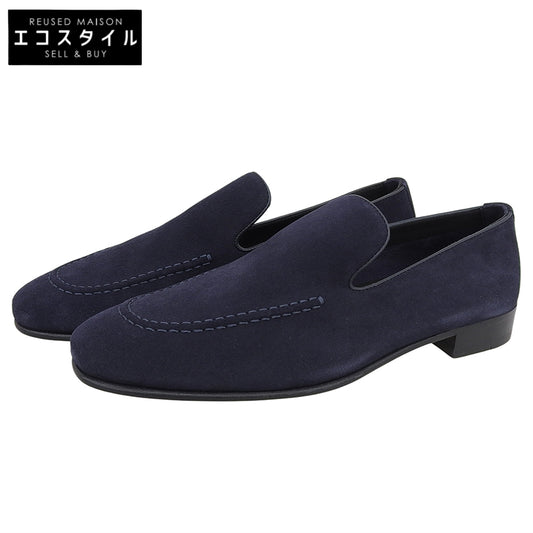 MANOLO BLAHNIK Truro Suede Loafer Shoes Men's Navy 6 1/2 324-2905-0009 Shoes - Like New