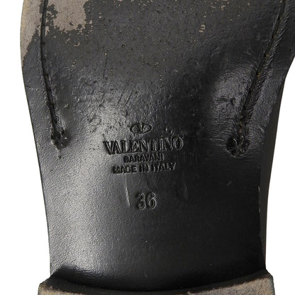 Valentino Garavani ヴァレンティノガラヴァーニ レザー Vロゴ タッセルローファー シューズ レディース ブラック 36 シューズ 36