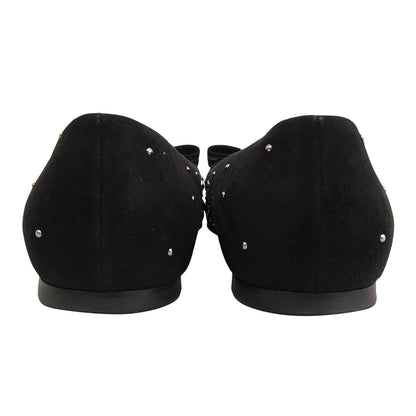 Salvatore Ferragamo サルヴァトーレフェラガモ 美品 ヴァラ スタッズ フラット パンプス レディース ブラック 7D シューズ 7D