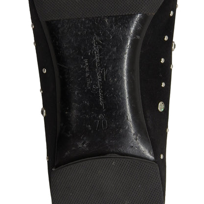 Salvatore Ferragamo サルヴァトーレフェラガモ 美品 ヴァラ スタッズ フラット パンプス レディース ブラック 7D シューズ 7D