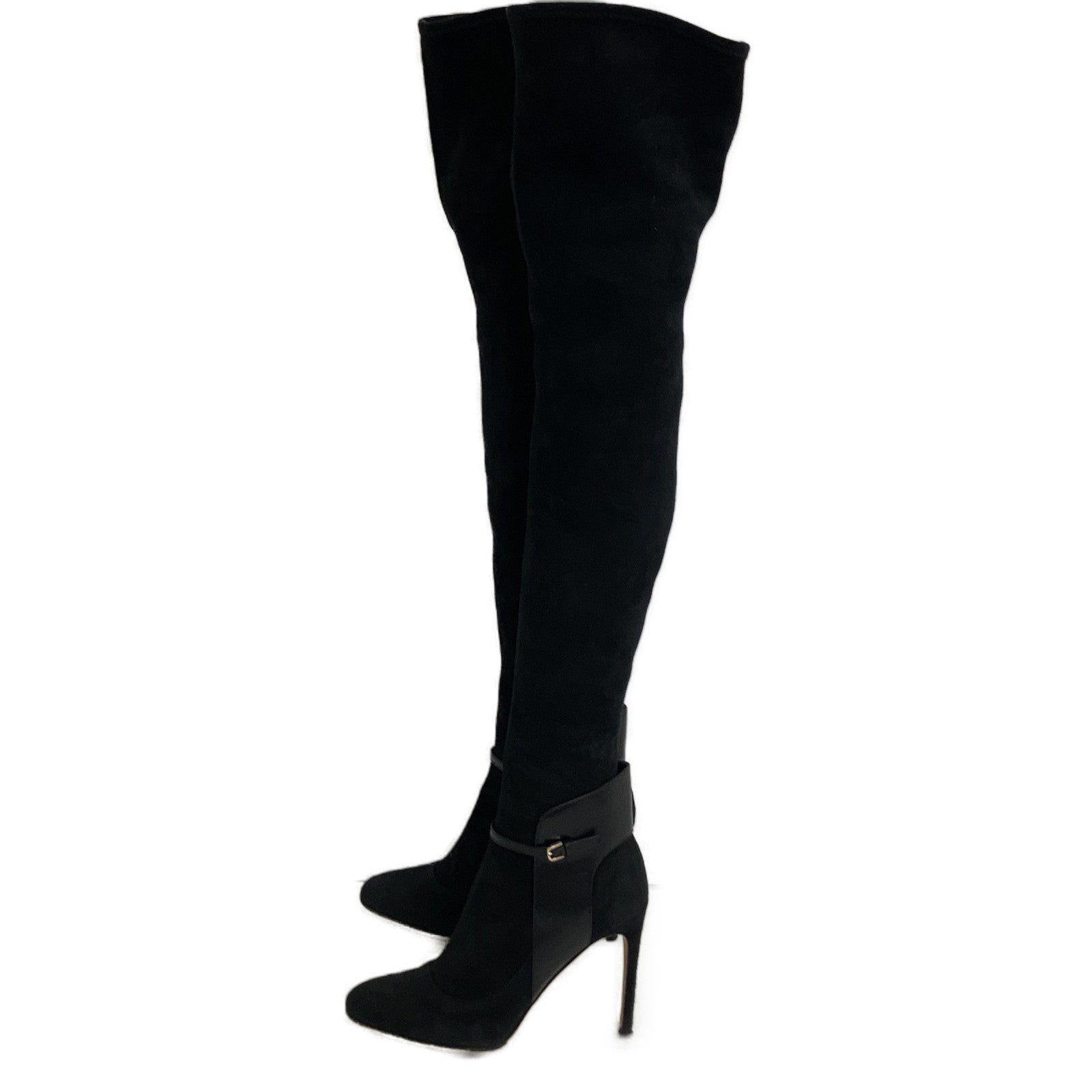 Black Suede Thigh-High Boots Shoes 36 1/2 Women's