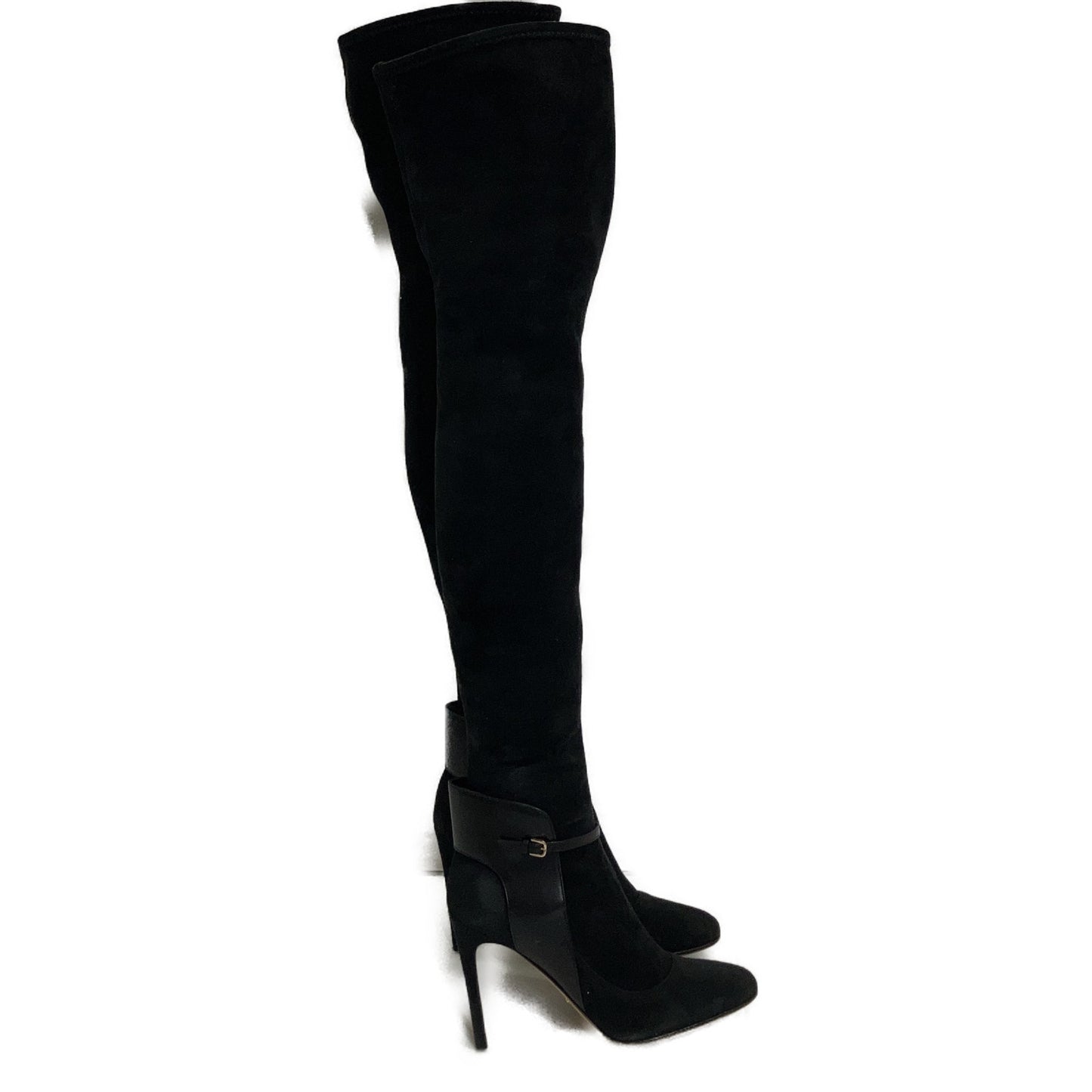 Black Suede Thigh-High Boots Shoes 36 1/2 Women's