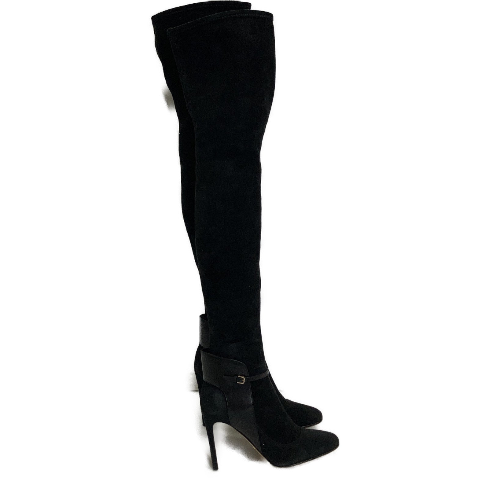 Black Suede Thigh-High Boots Shoes 36 1/2 Women's