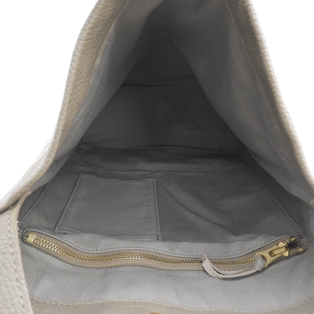 MARINEDAY マリンデイ 美品 シュリンクレザー ショルダーバッグ ワンショルダー レディース ベージュ ショルダーバッグ