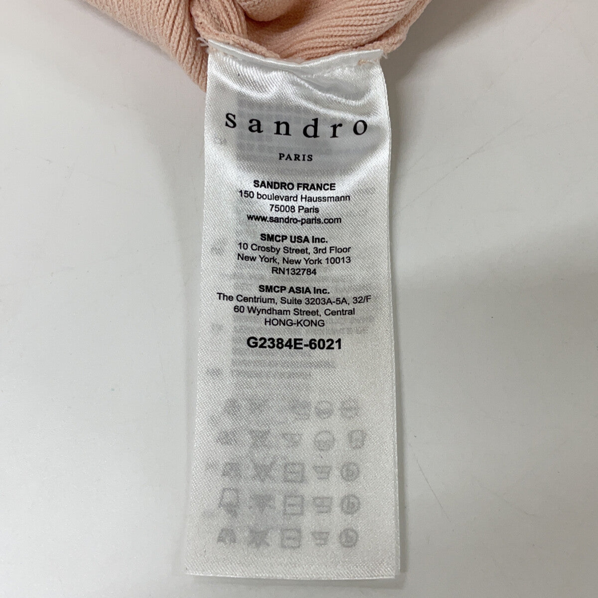 SANDRO サンドロ G2384E-6021 ピンク レース ニット カーディガン トップス