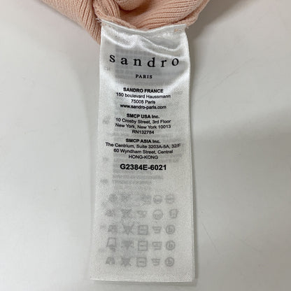 SANDRO サンドロ G2384E-6021 ピンク レース ニット カーディガン トップス