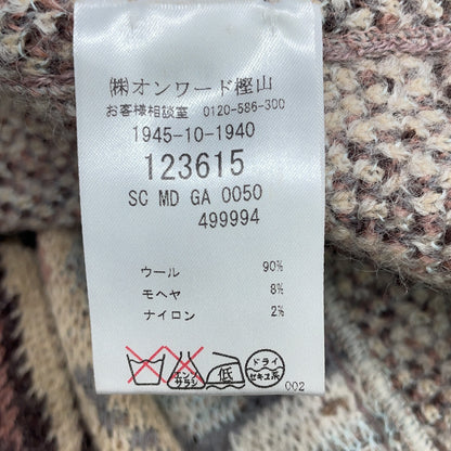 123615 羊毛×马海毛 米色系 多色 针织外套 夹克 46 女士