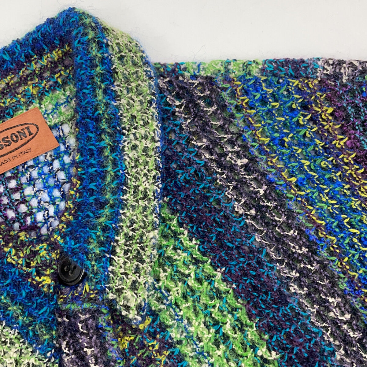 MISSONI Multi-color Green Wool x Mohair Knit Jacket