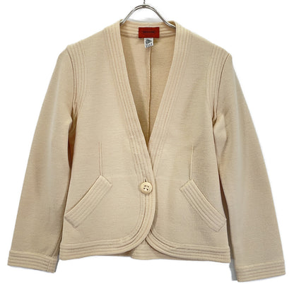 Beige Wool 1B Jacket Jacket 42 Ladies