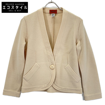 Beige Wool 1B Jacket Jacket 42 Ladies